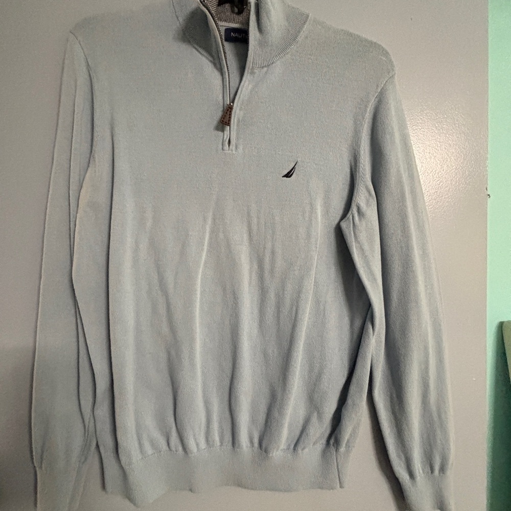 Nautica Men's Sky Blue Zip-Up Sweater